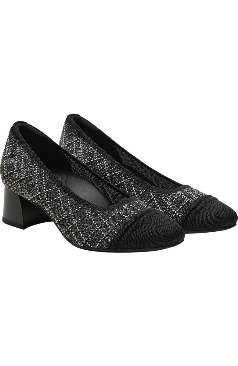 VIVAIA Julie Arch Pro Chunky Heels, Alternate, color, Black White Large Tweed