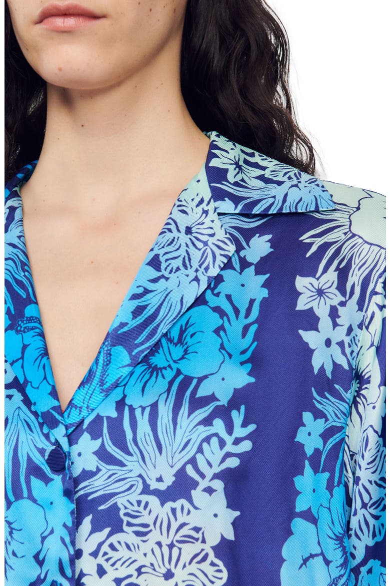 Papeete Print Camp Shirt, Alternate, color, BLEU