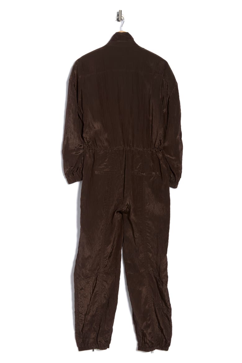 Gavin Taffeta Jumpsuit, Alternate, color, DEEPEST BROWN