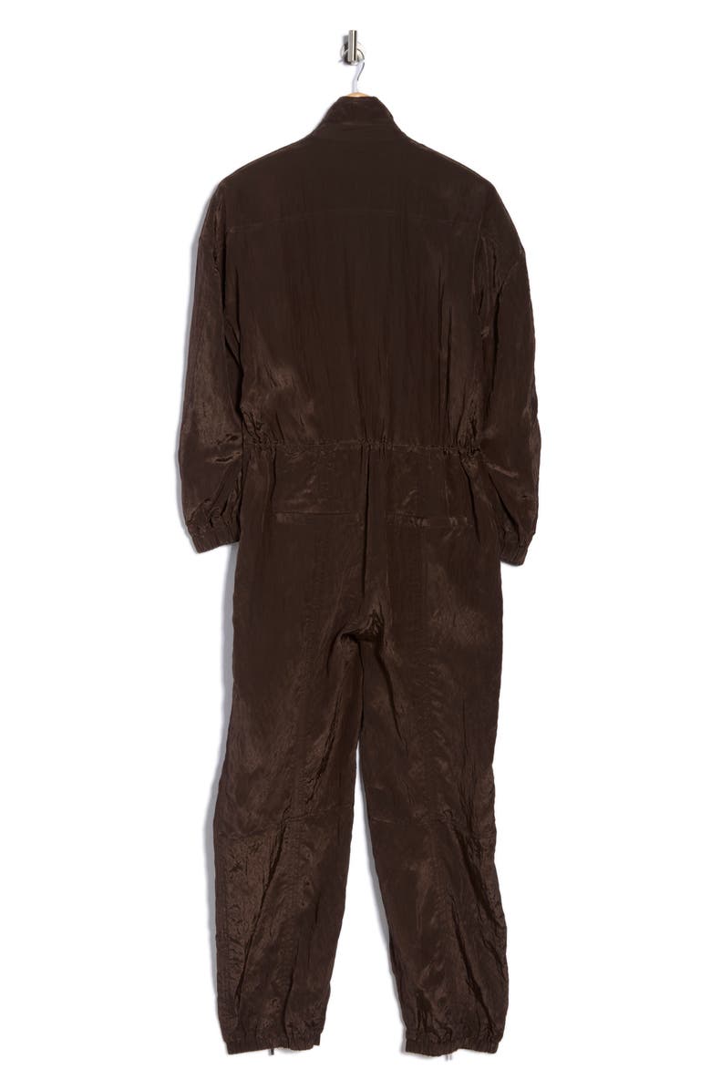 A.L.C. Gavin Taffeta Jumpsuit, Alternate, color, Deepest Brown