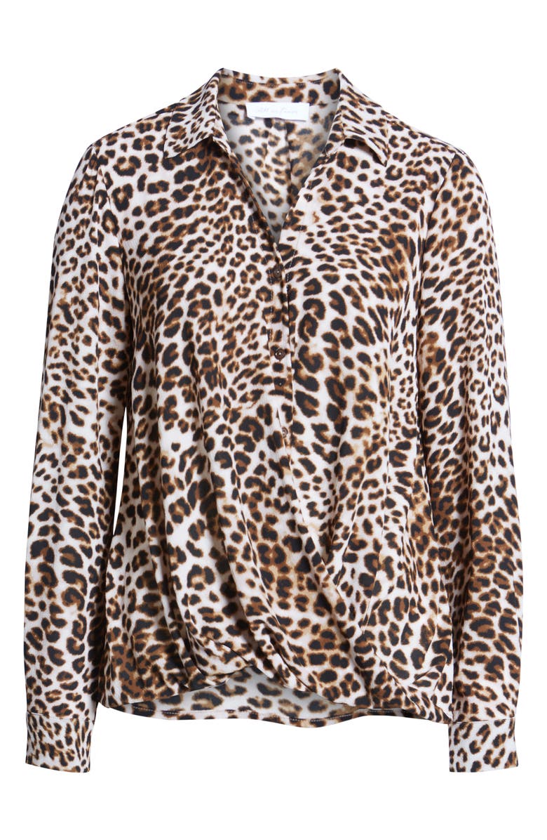 All in Favor Patterned Drape Front Blouse, Alternate, color, 