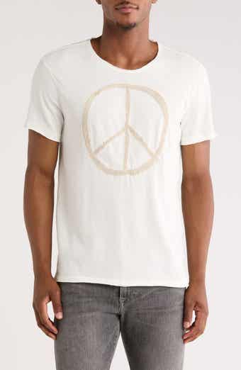 John Varvatos Peace Sign Raw Edge Cotton Graphic T-Shirt