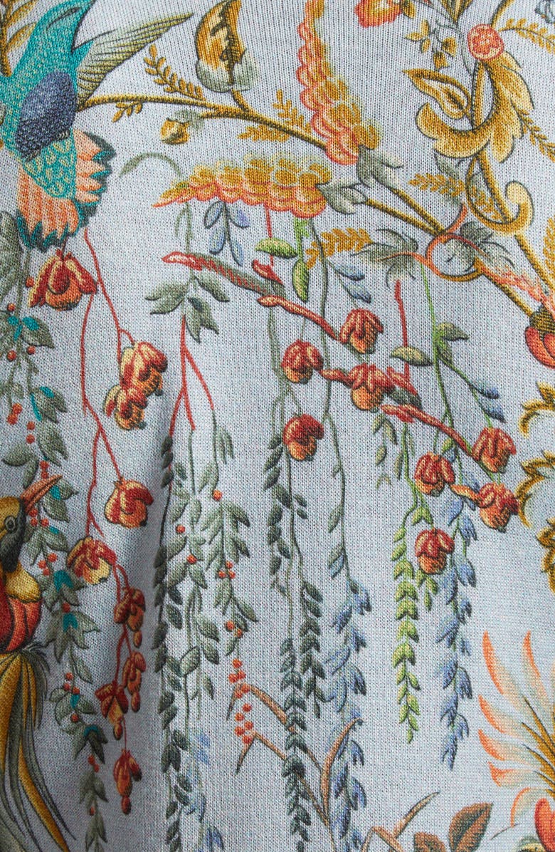 Etro Flora & Fauna Silk & Cashmere Sweater Tank, Alternate, color, Multicolour On Pale Blue Base
