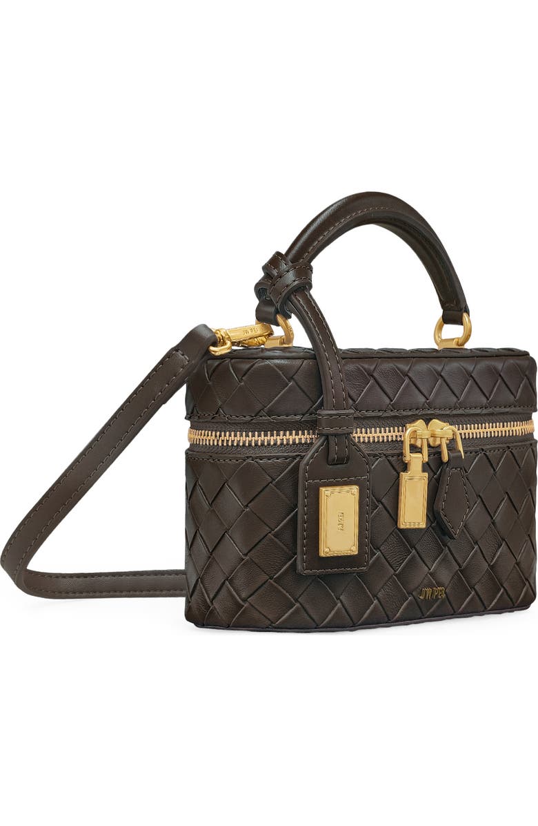 JW PEI Cleo Woven Faux Leather Top Handle Bag, Alternate, color, Dark Brown