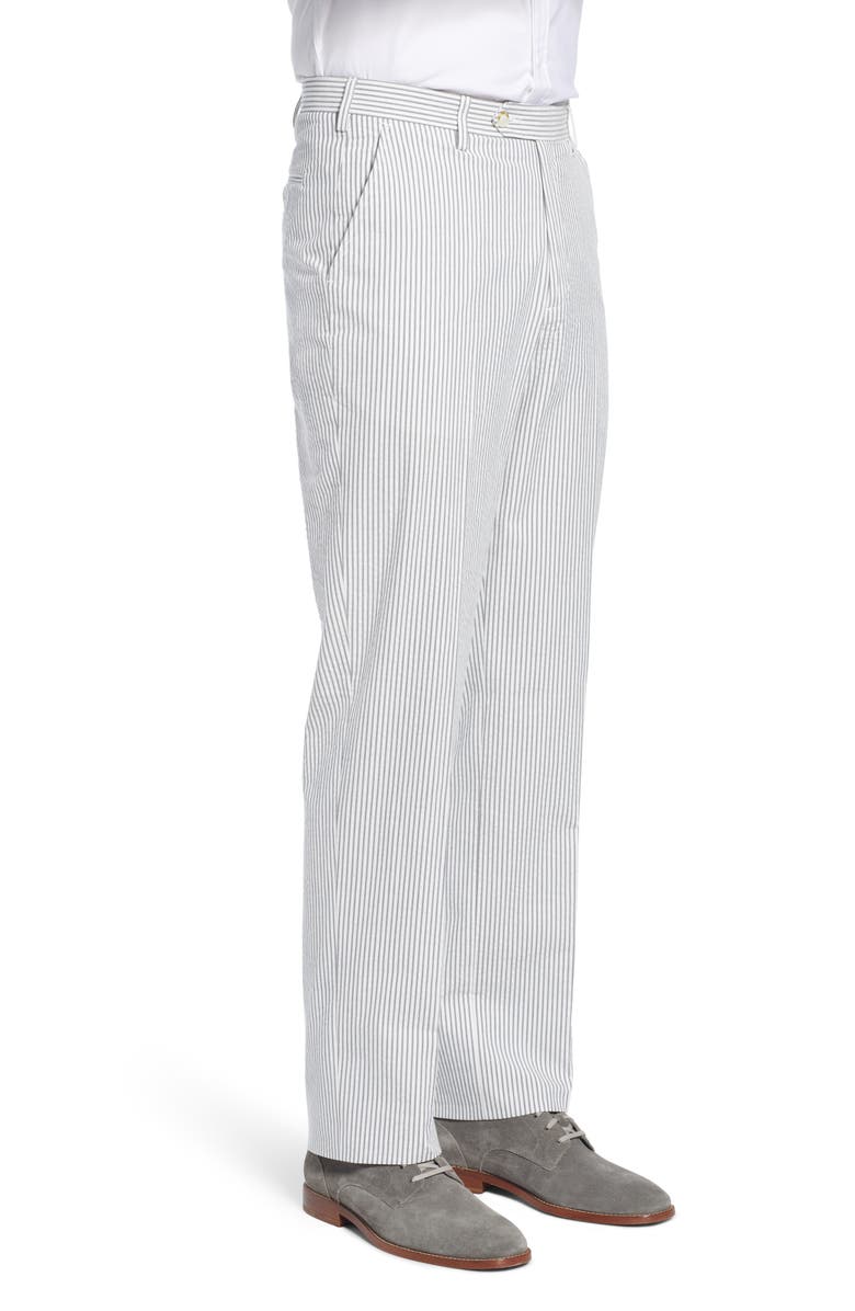 Berle Flat Front Seersucker Pants, Alternate, color, Grey