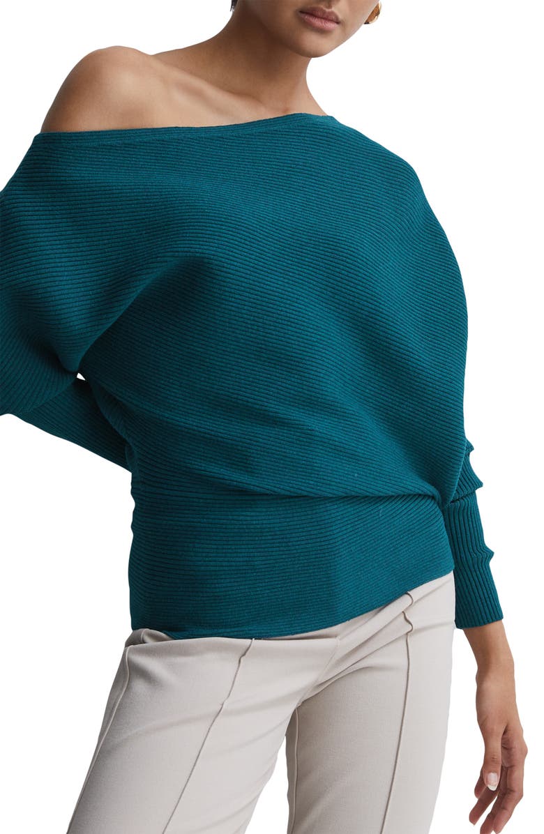 Reiss Lorna Rib Off the Shoulder Sweater, Alternate, color, 