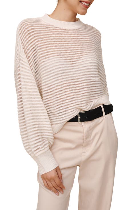 Metallic Relaxed Crewneck Sweater
