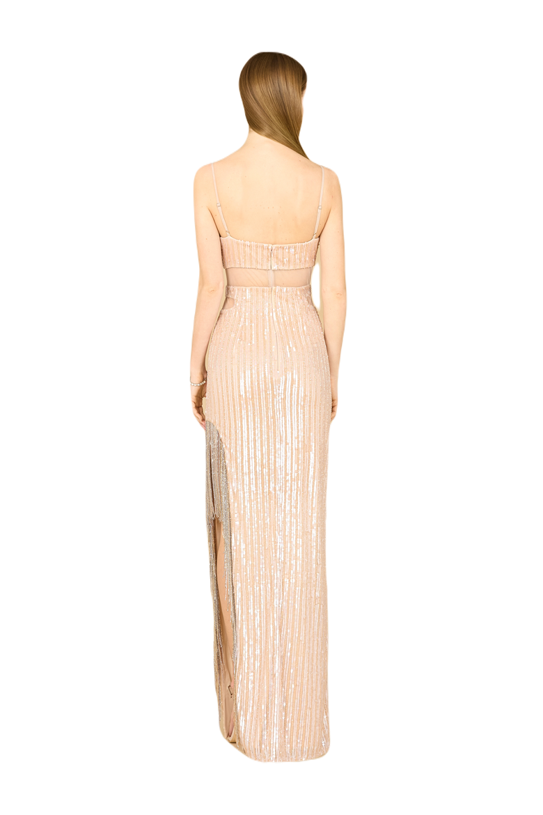 Baby Jane Fringe Dress, Alternate, color, Champagne