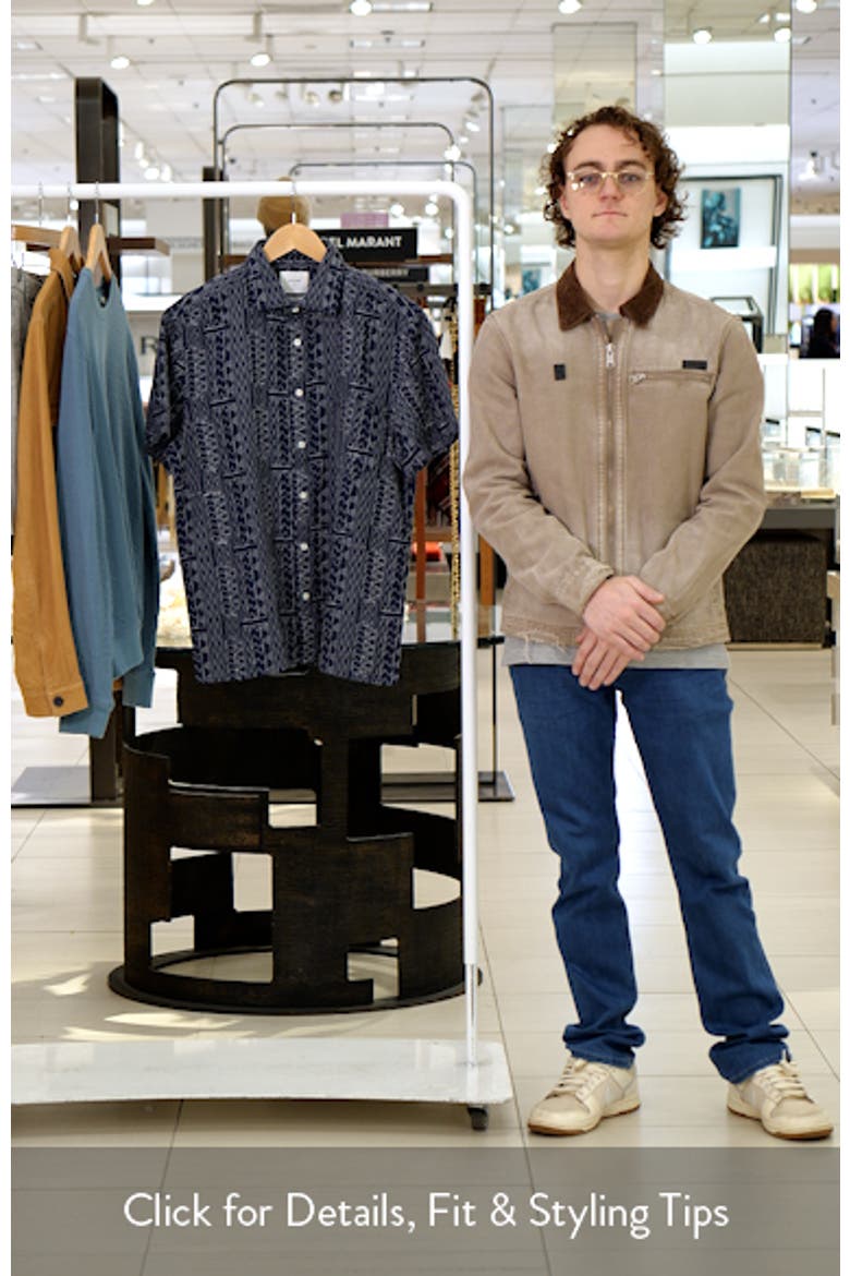 Geo Stitch Short Sleeve Linen Sport Shirt video