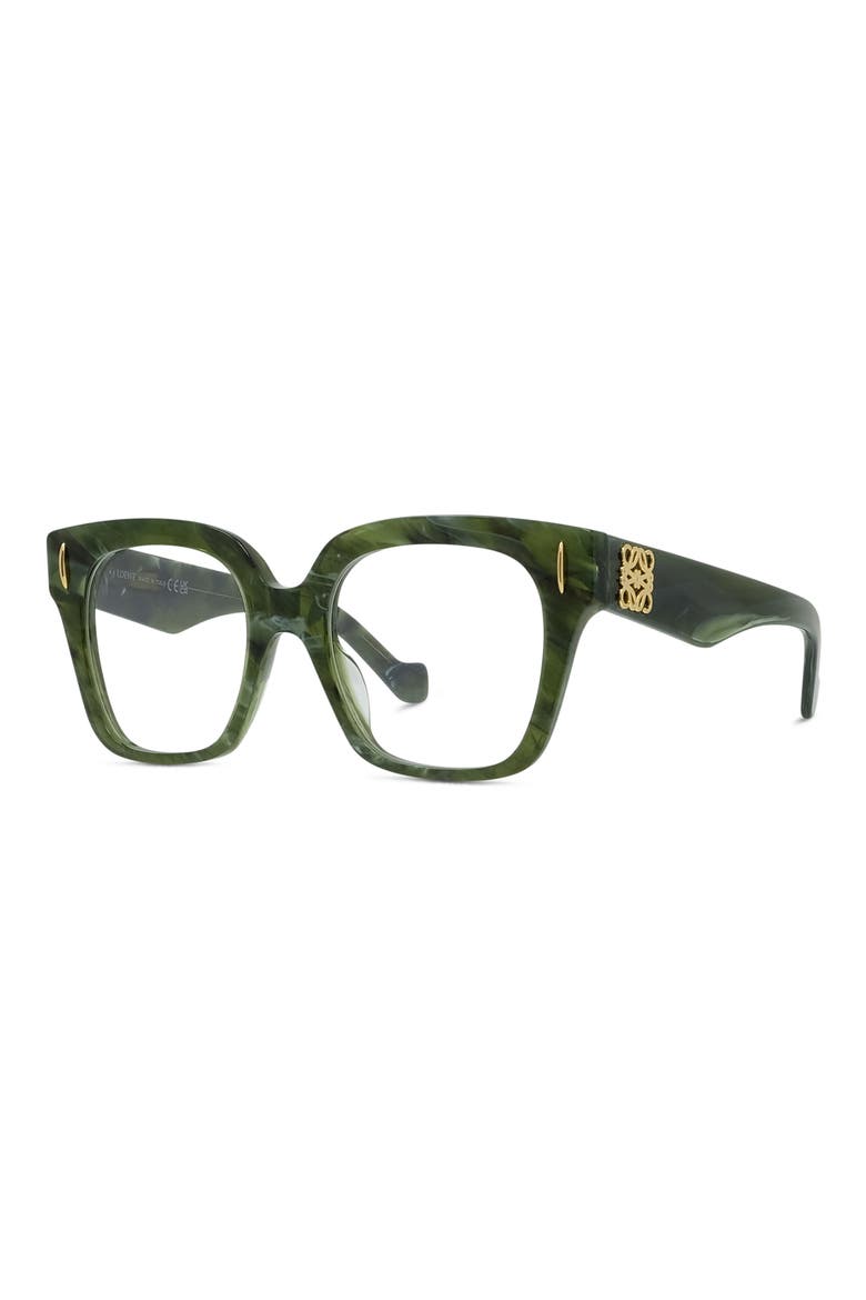 Anagram 51mm Square Optical Glasses, Alternate, color, SHINY DARK GREEN