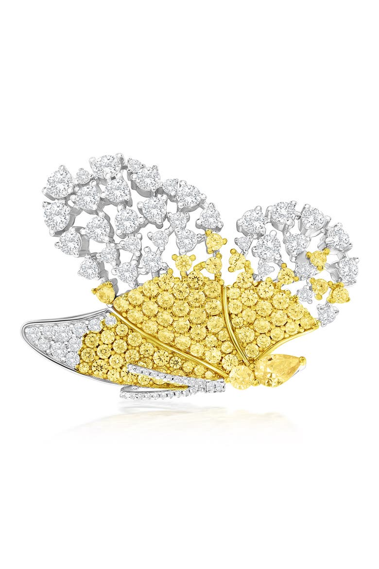 Pavé Butterfly Brooch, Main, color, YELLOW