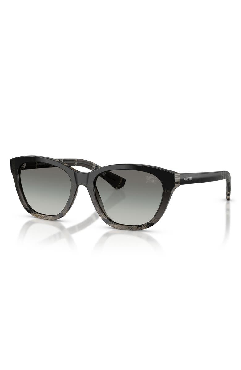 Burberry 54mm Rectangle Sunglasses, Alternate, color, Check Grey Gradient