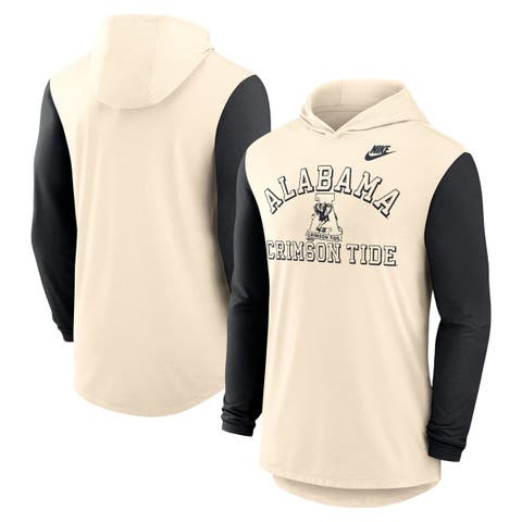 Men's Nike Natural/Black Alabama Crimson Tide Legacy Color-Block Tri-Blend Long Sleeve Hoodie T-Shirt