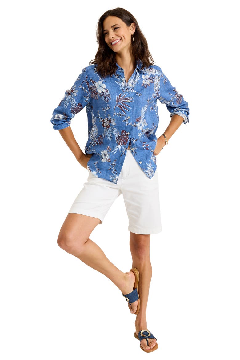 Canyon Coast Relaxed Linen Shirt, Alternate, color, BLUE MONDAY