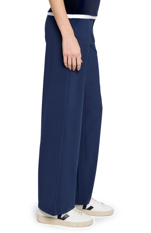Nz Active By Nic+zoe Unwind Wide Leg Rib Knit Pants In Ink