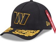 New Era x Alpha Industries Men's New Era x Alpha Industries  Black Washington Commanders A-Frame 9FORTY Adjustable Hat