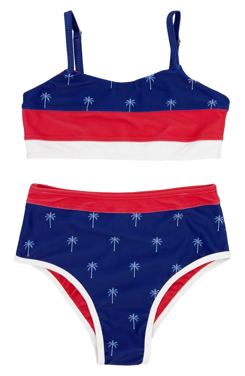 Feather 4 Arrow Kids' Block Party Two-Piece Swimsuit, Main, color, 