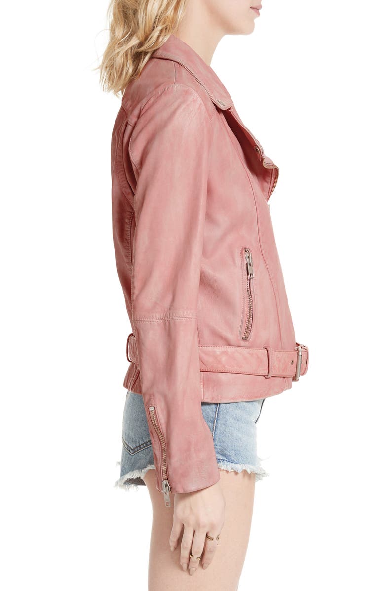 Free People Leather Moto Jacket, Alternate, color,