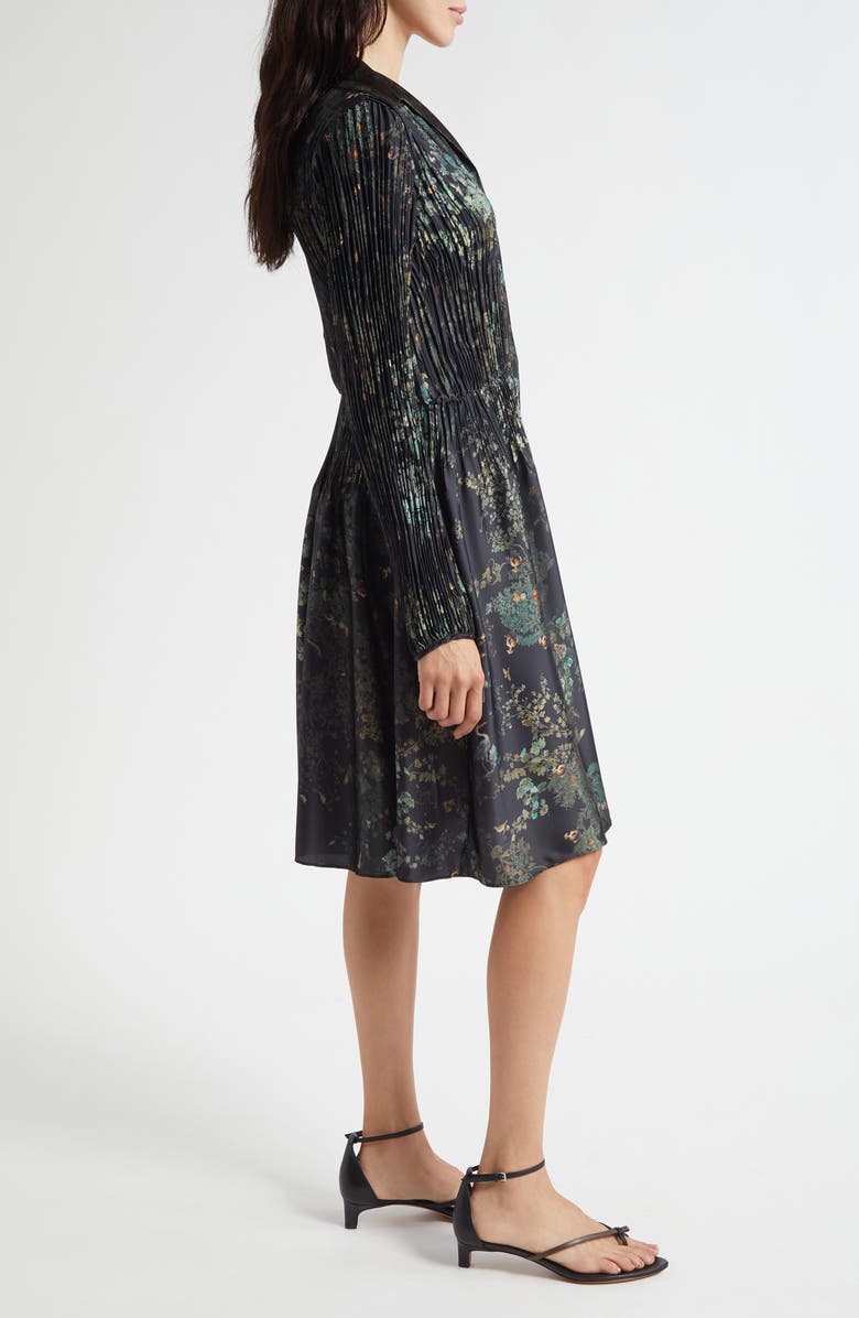 Vince Grape Vine Long Sleeve Jacquard Dress, Alternate, color, Black Sky