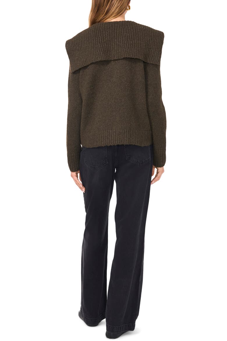 Foldover Collar Cardigan, Alternate, color, GRAY BELUGA