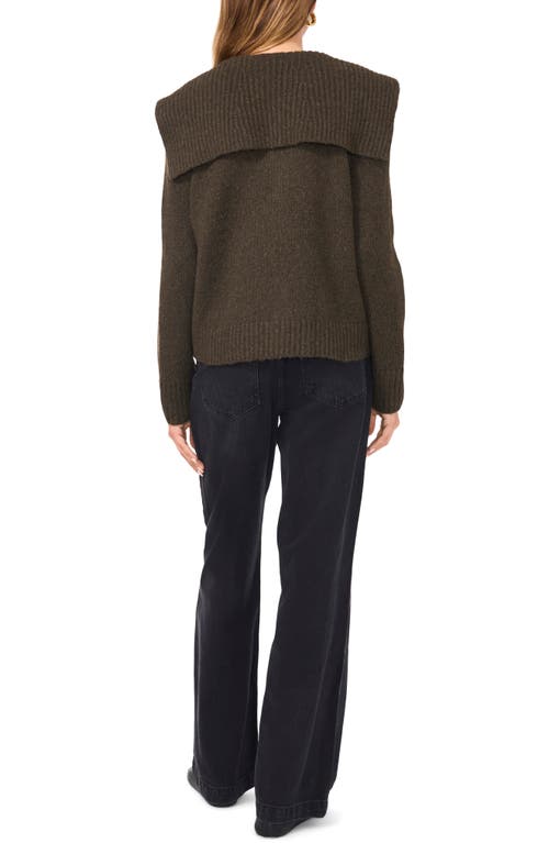 1.state Foldover Collar Cardigan In Green