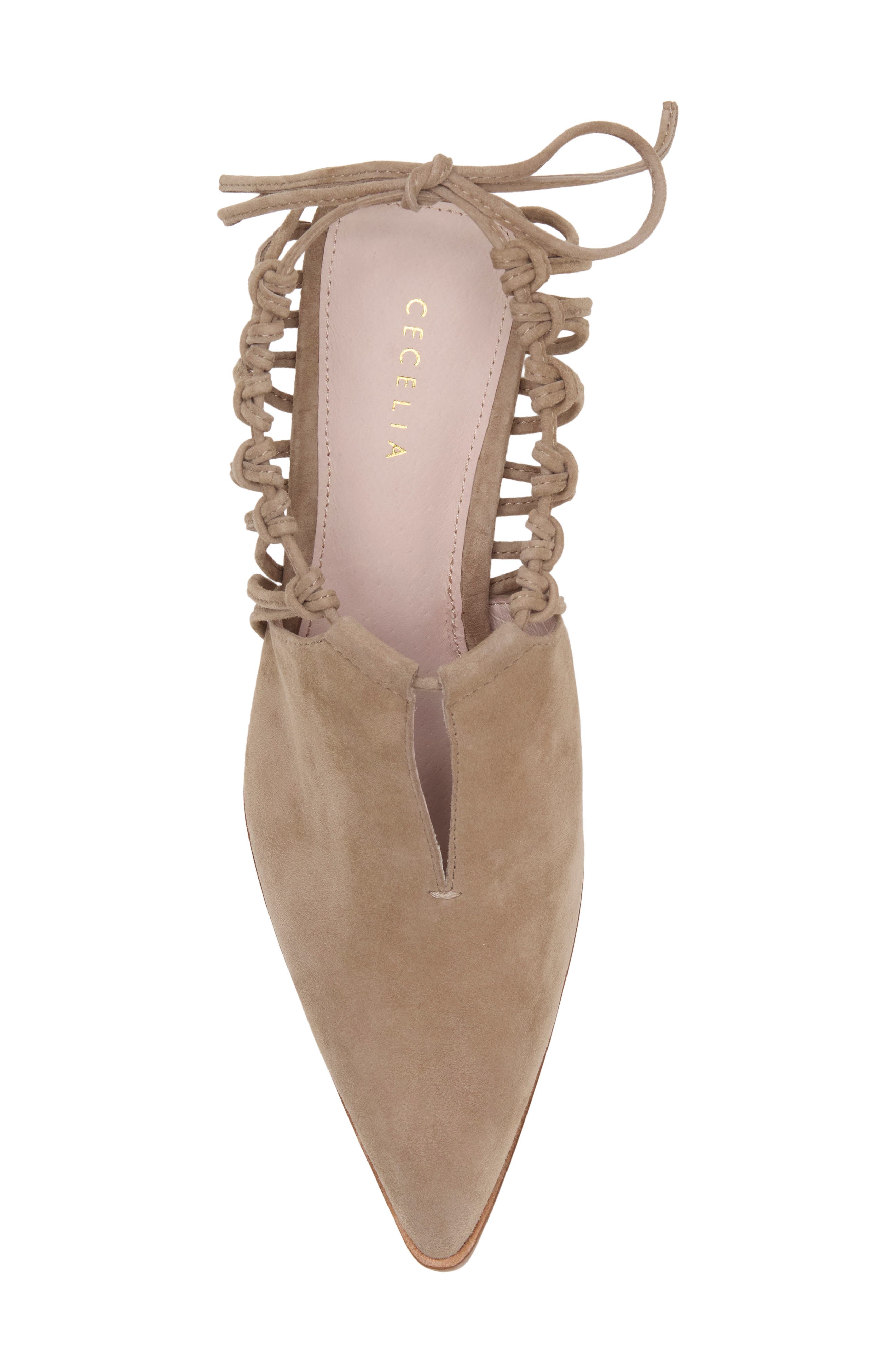 Christina Pointed Toe Leather Mule, Alternate, color, TAUPE