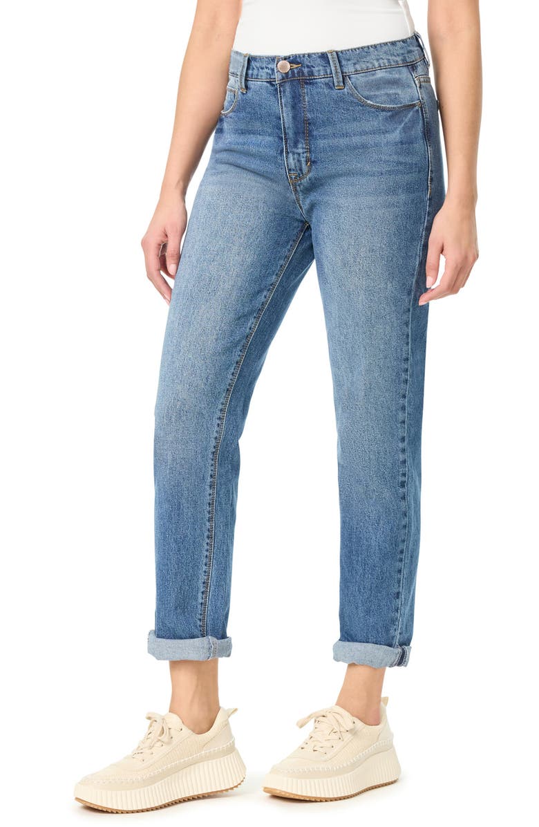 CURVE APPEAL Leenah Cuffed Hem Easy Fit Jeans, Alternate, color, Oceana