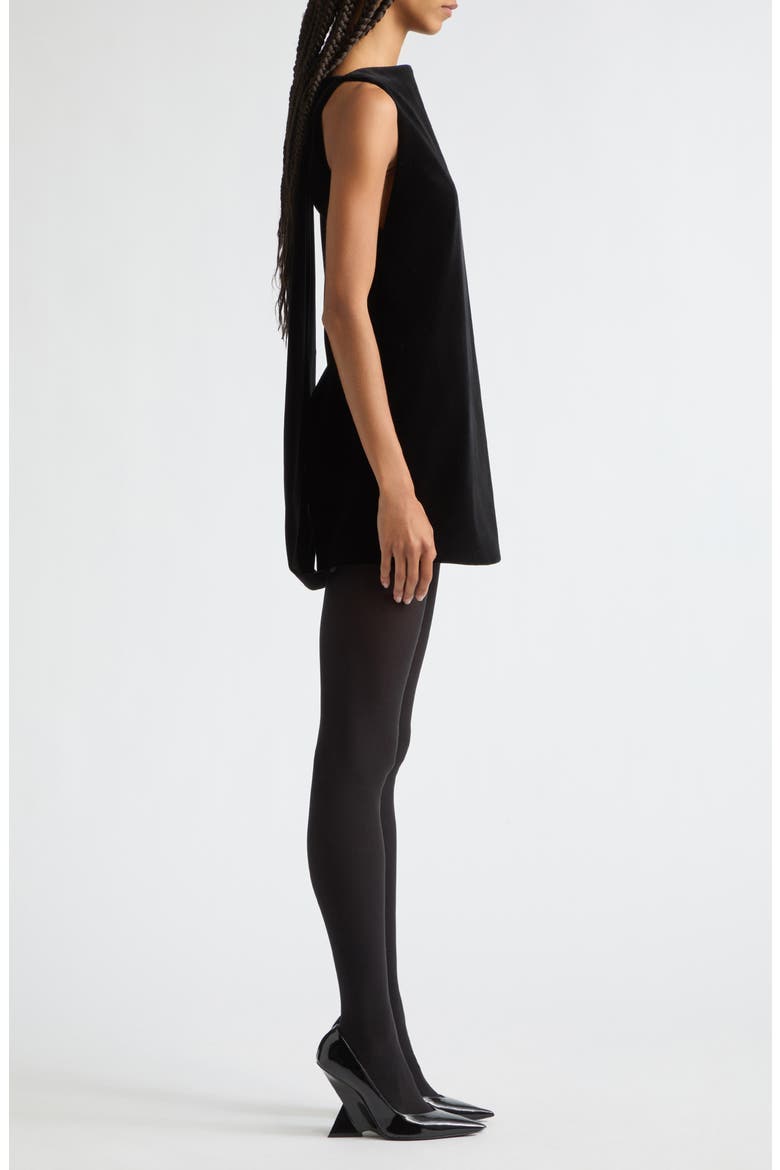 Sable Mantle Minidress, Alternate, color, BLACK