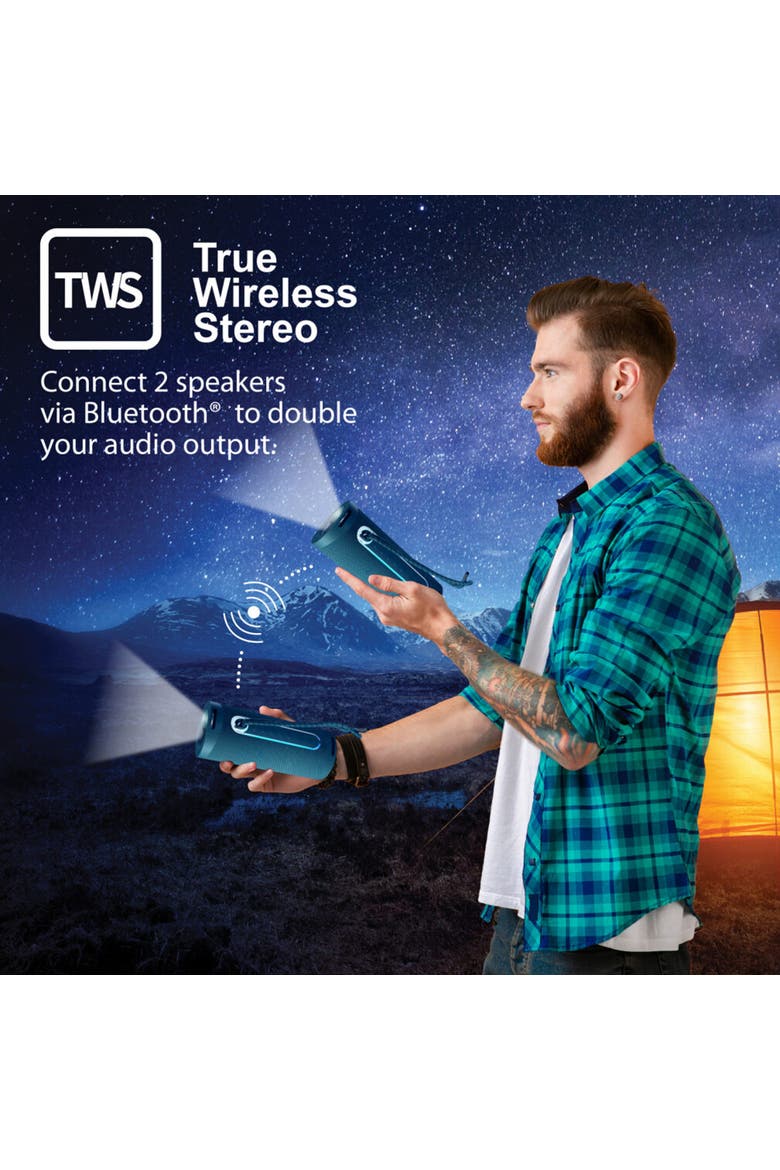 Bluetooth Portable Speaker With LED Flashlight, Alternate, color, Blue