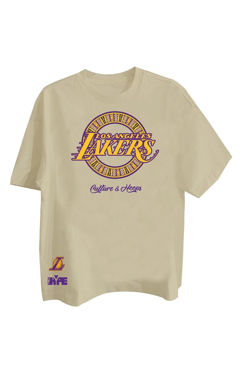 Two Hype Men's Two Hype Khaki Los Angeles Lakers Worldwide Collection Premium T-Shirt, Alternate, color, Khaki