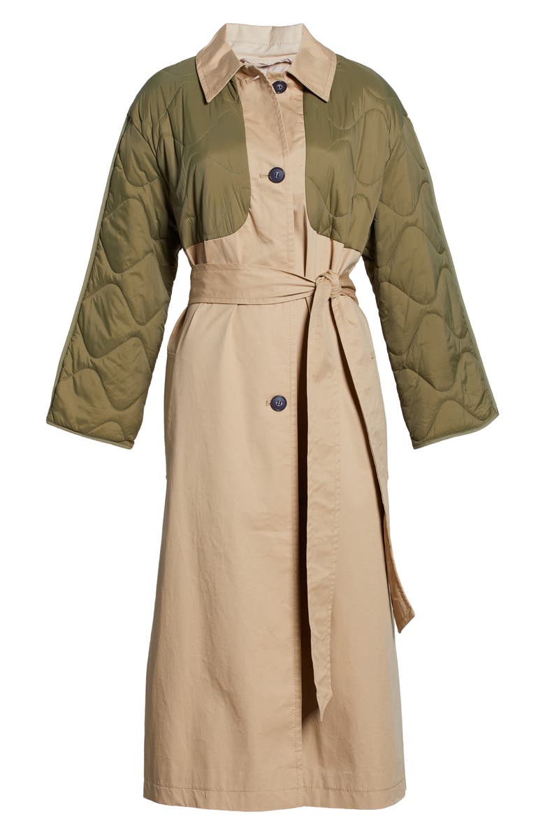 ASOS DESIGN Quilted Trench Coat, Main, color,