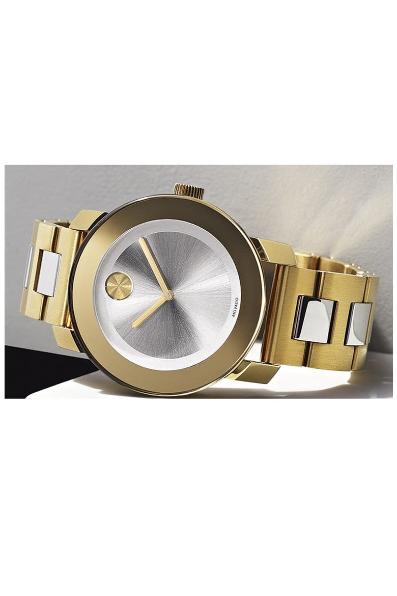 'Bold' Round Bracelet Watch, 36mm, Alternate, color, SILVER
