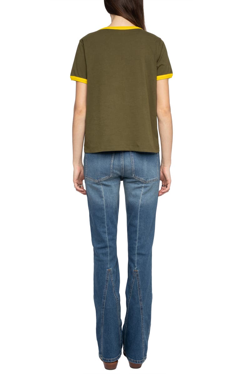 Zadig & Voltaire Alys Voltaire Paris Appliqué Cotton Graphic T-Shirt, Alternate, color, Tilleul