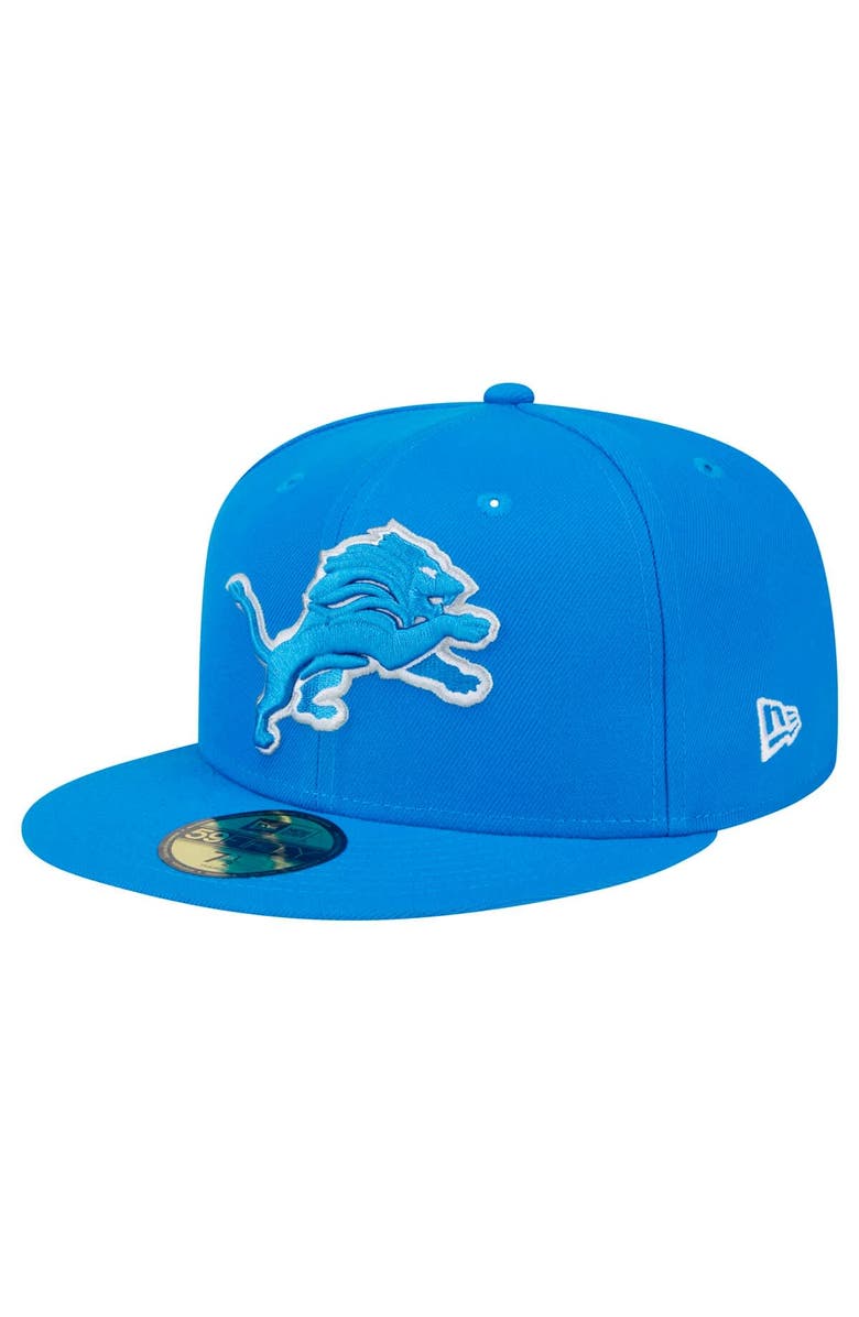 New Era Men's New Era Blue Detroit Lions Main Side Patch 59FIFTY Fitted Hat, Alternate, color, Blue
