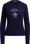 Lauren Ralph Lauren Cable Knit Embroidered Sweater