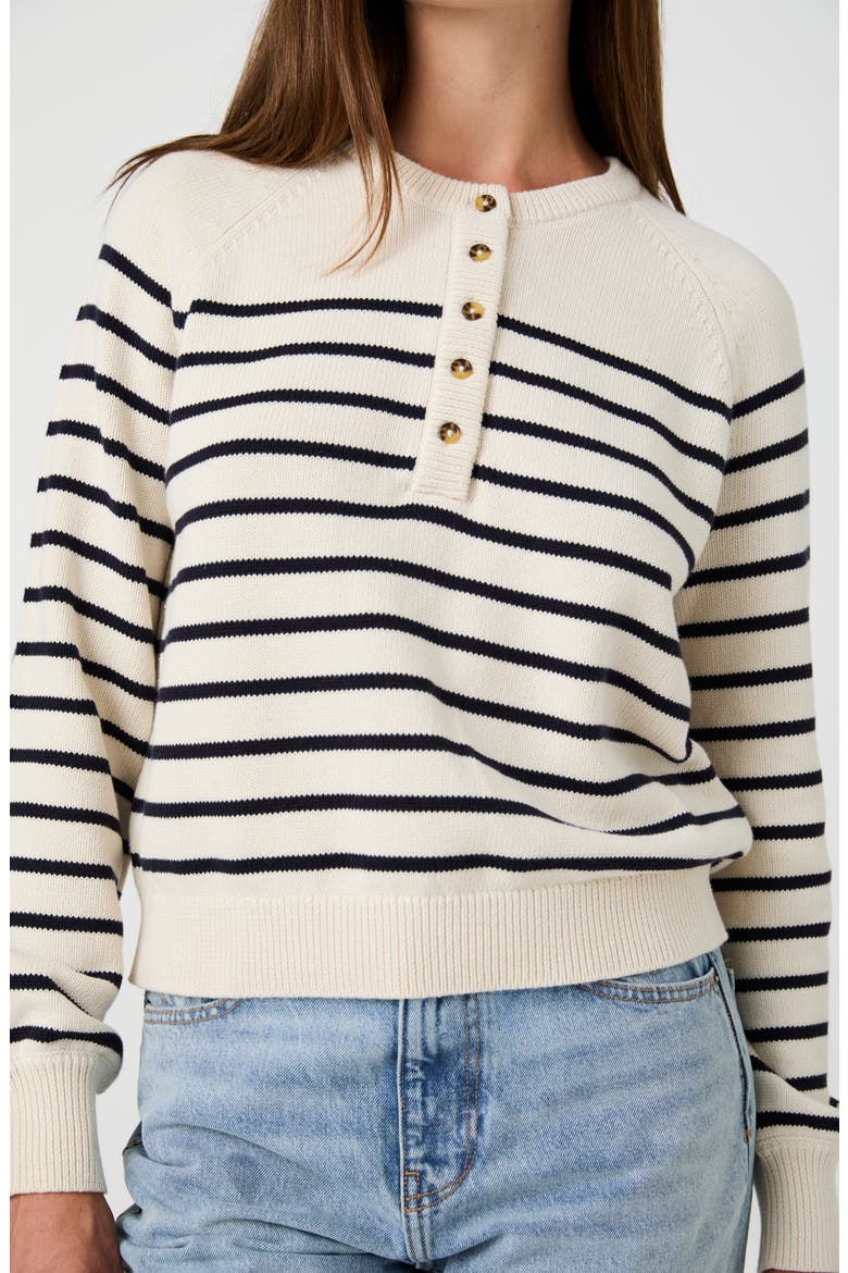 Mozart Stripe Sweater, Alternate, color, CREAM/ NAVY STRIPE A/ S