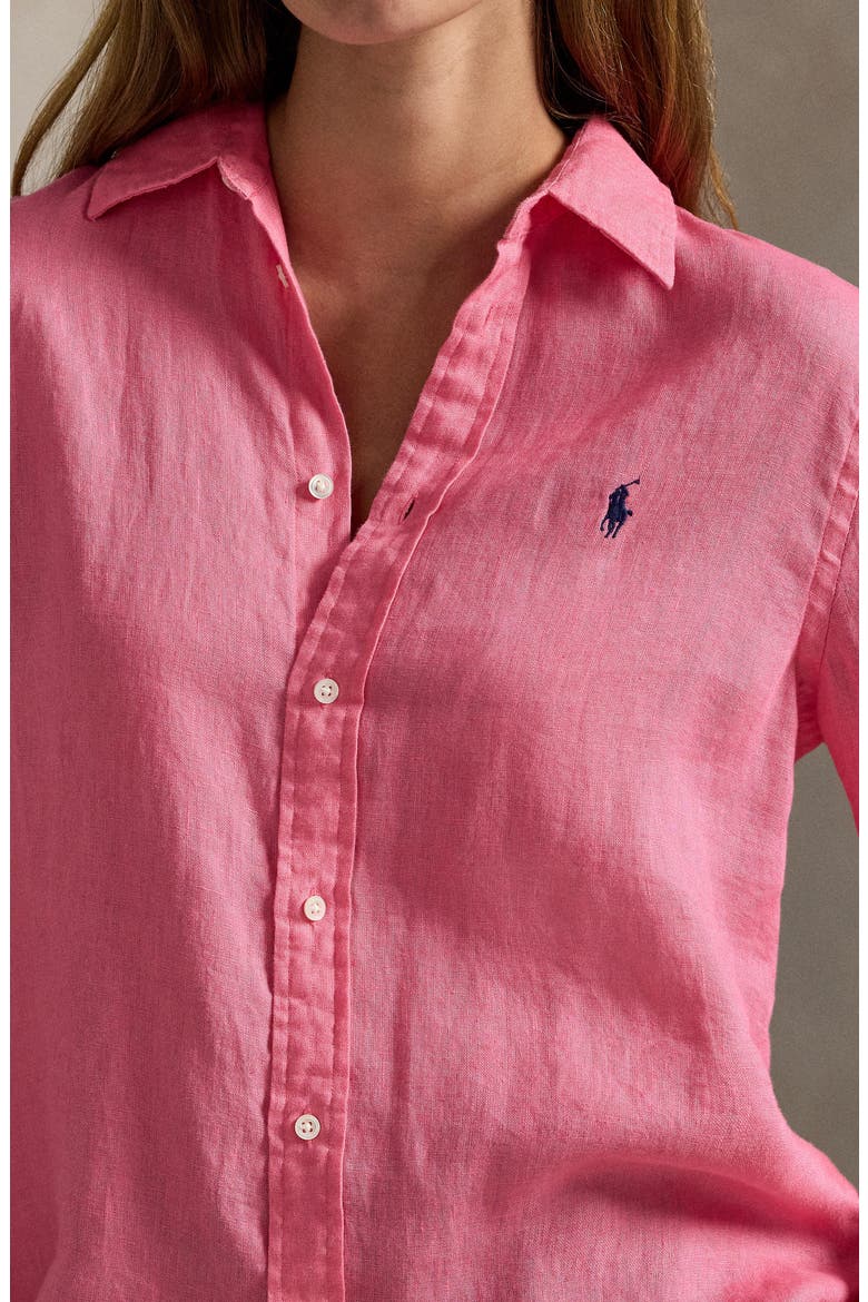 Linen Shirt, Alternate, color, PINK