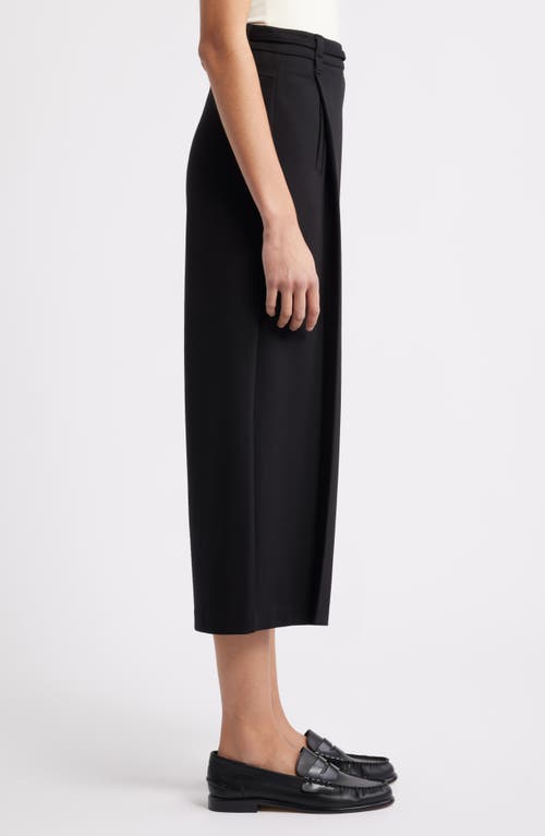 Wit & Wisdom Skyrise Pleated Belted Cropped Wide Leg Trousers In Black
