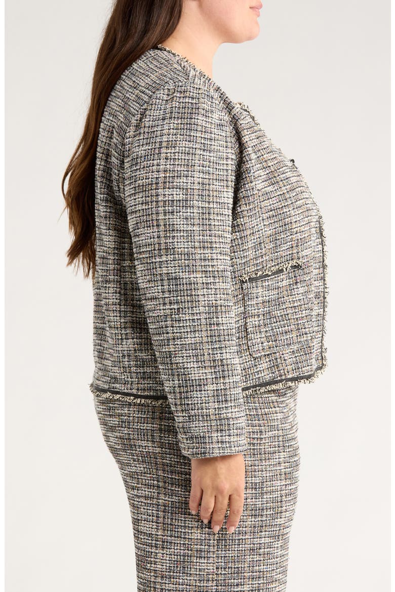 Collarless Stretch Tweed Jacket, Alternate, color, MULTI COLOR