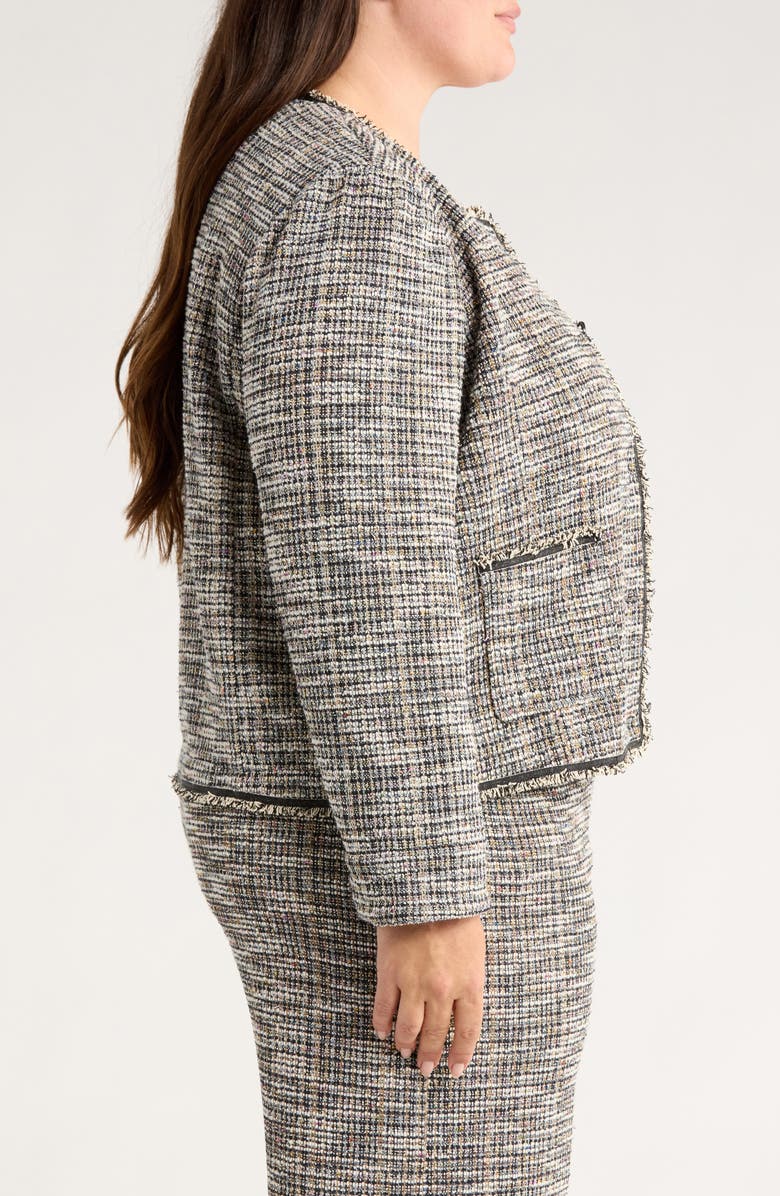 Lysse Collarless Stretch Tweed Jacket, Alternate, color, Multi Color
