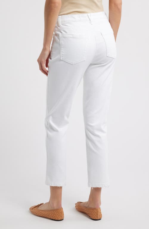 Wit & Wisdom 'ab'solution High Waist Raw Hem Ankle Straight Leg Jeans In Optic White Artisanal