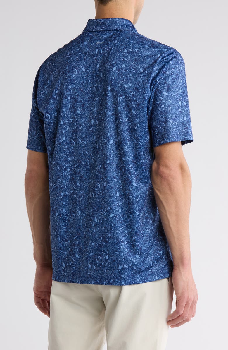 Greg Norman Marble Shark Performance Knit Polo, Alternate, color, Navy