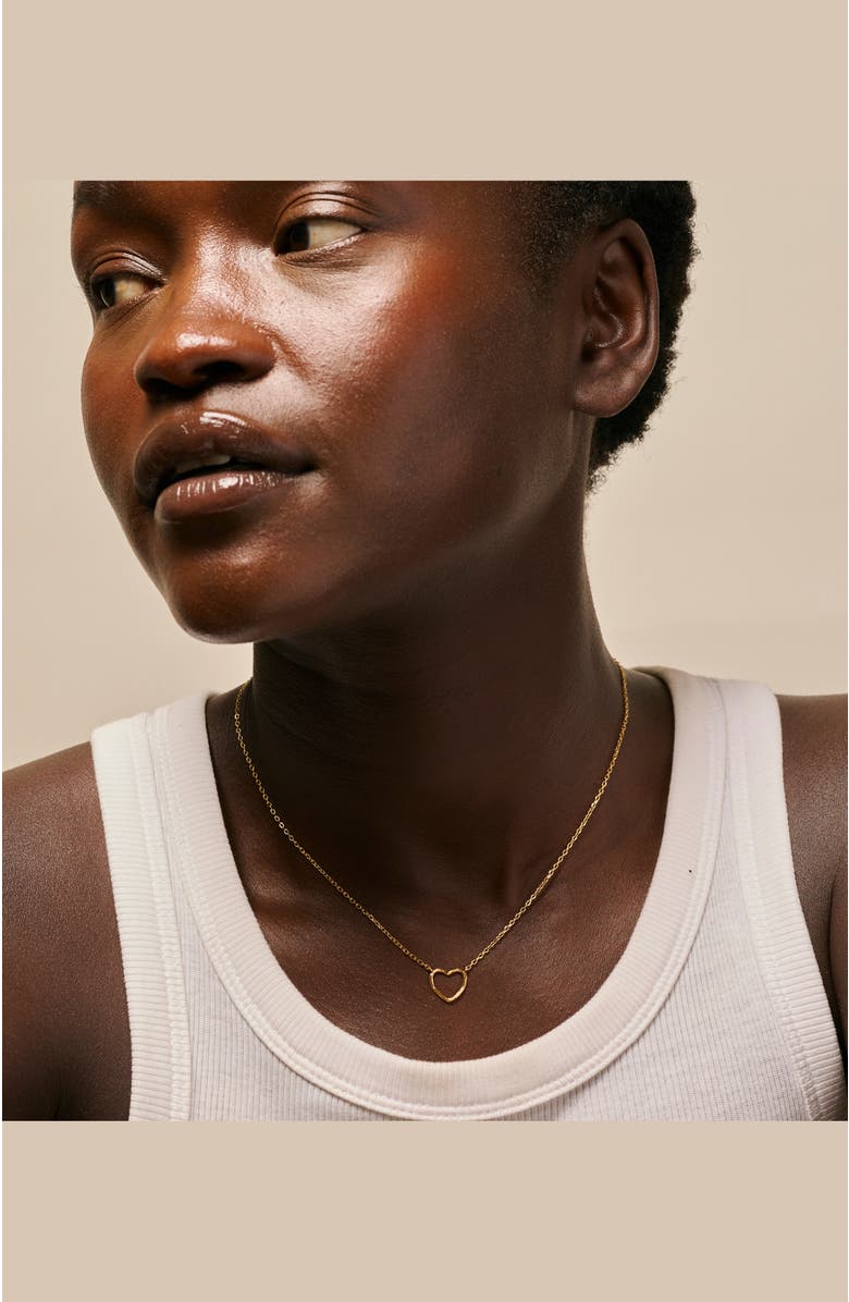 Enamel Copenhagen Organic Heart Necklace, Alternate, color, 925S/Gp/M