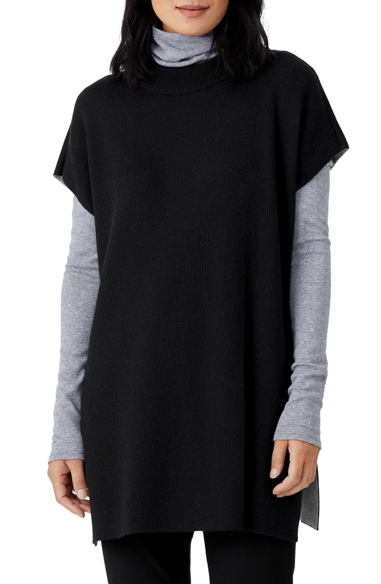 Eileen Fisher Mock Neck Boxy Top, Main, color, 