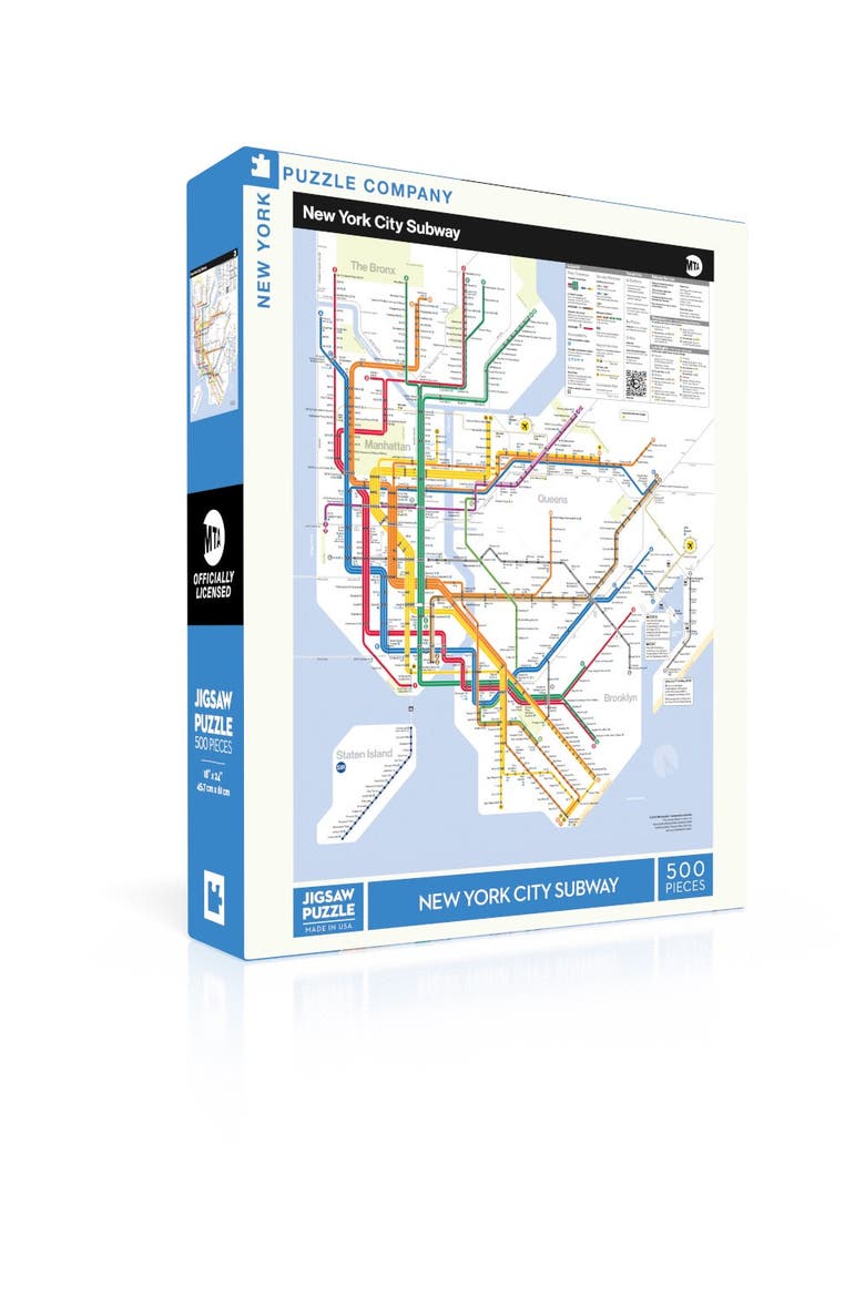 New York Subway Map 500 Piece Puzzle, Alternate, color, No Color