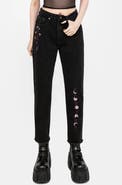 Disturbia Griffinfly Distressed Denim Mom Jeans