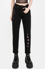 Disturbia Griffinfly Distressed Denim Mom Jeans