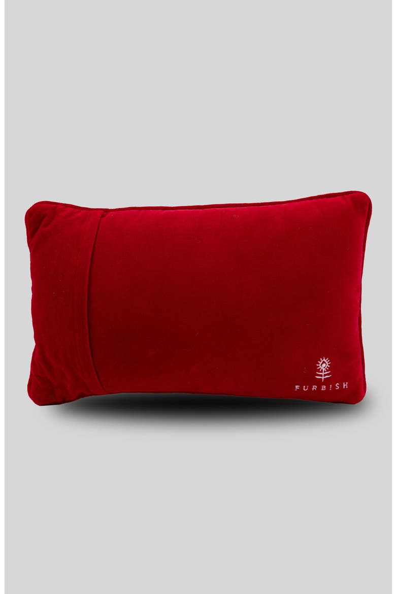 Bisous Needlepoint Pillow, Alternate, color, Bisous