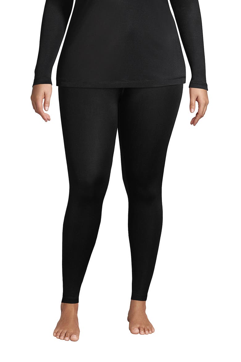 Silk Interlock Long Underwear Leggings Pants, Main, color, Black