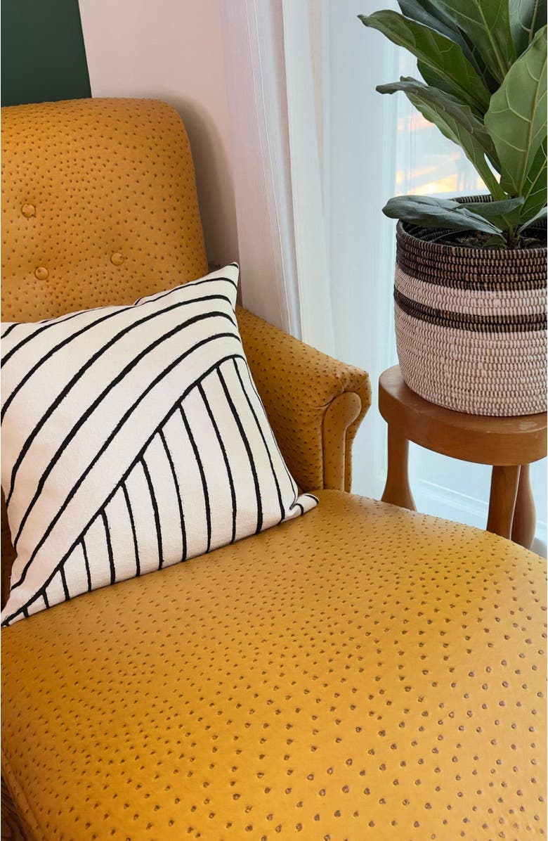 Mbare Organic Lines White Sadza Pillow Cover 46Cm, Alternate, color, White